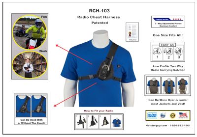 RCH #103 2 way radios Small Hands Free radio Chest harness for FRS 